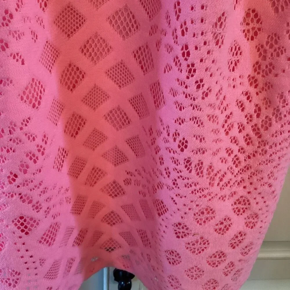 NEW Lilly Pulitzer Rayanne Halter Top Sz L Pelican Pink Pineapple Geo Lace - Picture 4 of 11